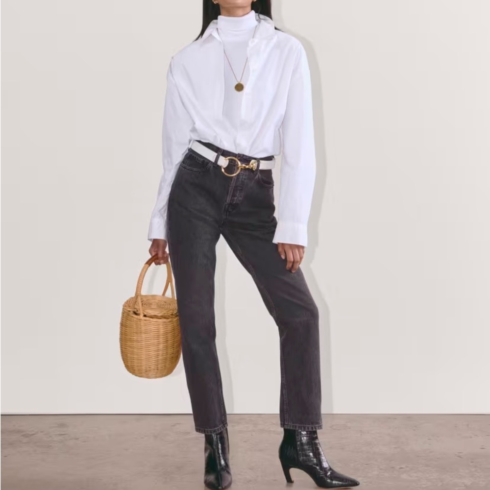 EVERLANE The ’90s Cheeky Denim Jean ORGANIC Cotton Size 24 Ankle NEW - Picture 1 of 16